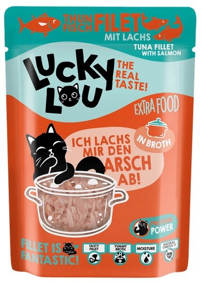 Lucky Lou Extrafood Tuńczyk & łosoś w bulionie saszetka 70g - obrazek 2