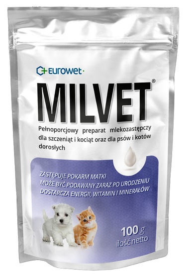 Milvet Preparat mlekozastępczy dla szczeniąt i kociąt 100g karma dla psa