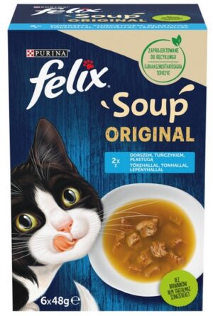 Felix Soup Original Rybne Smaki zestaw zup 6x48g karma dla kota