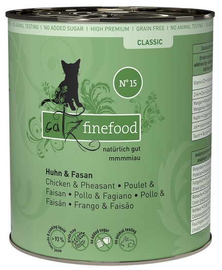 Catz Finefood Classic N.15 Kurczak i Bażant puszka 800g karma dla kota