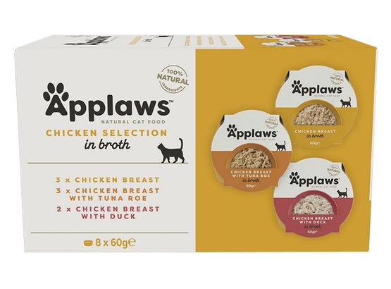 Applaws miseczki dla kota Chicken Selection Multi Pack 8x60g karma dla kota