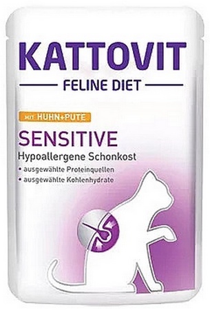 Kattovit Feline Diet Sensitive kurczak i indyk saszetka 85g karma dla kota