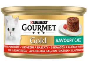 Gourmet Gold Savoury Cake z Wołowiną i pomidorami 85g karma dla kota