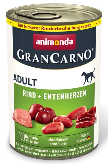 Animonda GranCarno Original Adult Rind Entenherzen Wołowina + Serca kacze puszka 400g karma dla psa