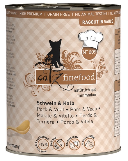 Catz Finefood Ragout N.609 Wieprzowina i Cielęcina puszka 380g karma dla kota