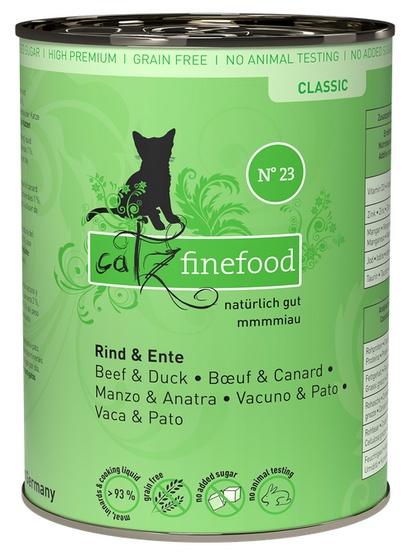 Catz Finefood Classic N.23 Wołowina i Kaczka puszka 400g karma dla kota