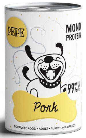Paka Zwierzaka PEPE Pork (wieprzowina) puszka 400g karma dla psa