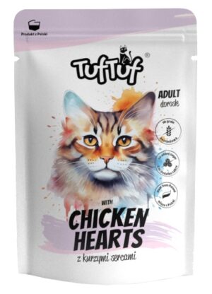 TUF TUF Mielonka z kurzymi sercami dla kota saszetka 300g karma dla kota
