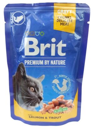 Brit Premium Cat Adult Łosoś + Pstrąg saszetka 100g karma dla kota