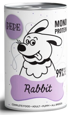 Paka Zwierzaka PEPE Rabbit (królik) puszka 400g karma dla psa