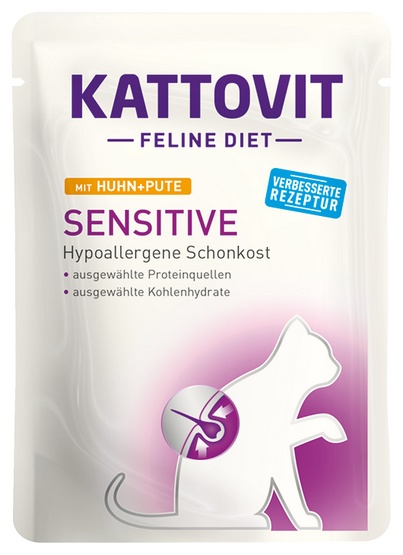 Kattovit Feline Diet Sensitive kurczak i indyk saszetka 85g karma dla kota - obrazek 2