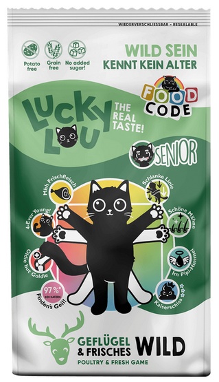 Lucky Lou Food Code Lifestage Senior Geflugel & Wild 340g karma dla kota