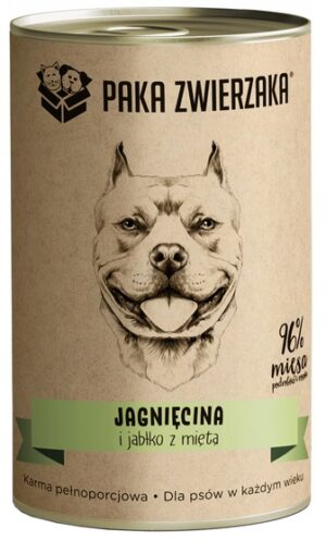 Paka Zwierzaka Jagnięcina i jabłko z miętą puszka 400g karma dla psa