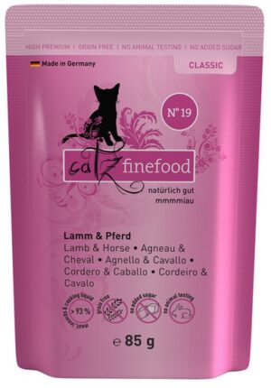 Catz Finefood Classic N.19 Jagnięcina i Konina saszetka 85g karma dla kota