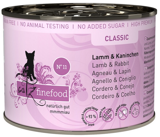 Catz Finefood Classic N.11 Jagnięcina i Królik puszka 200g karma dla kota