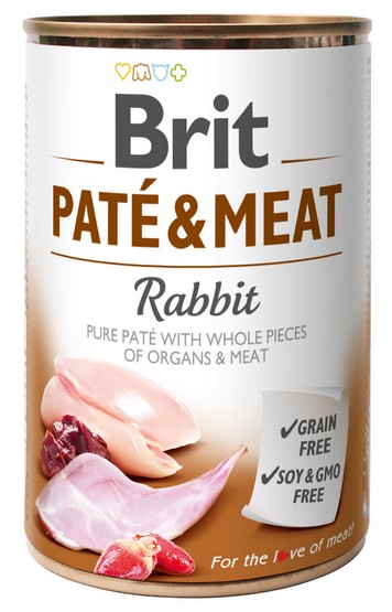 Brit Pate & Meat Dog Rabbit puszka 400g karma dla psa