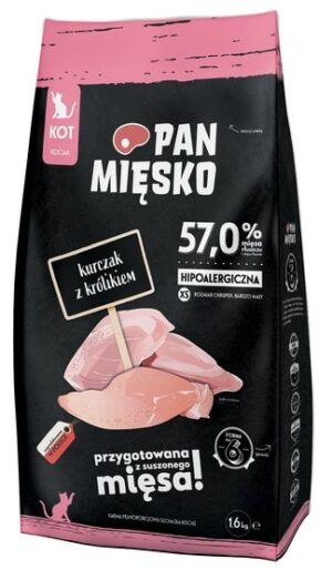 Pan Mięsko Karma sucha dla kociąt - kurczak i królik chrupki XS 1,6kg karma dla kota