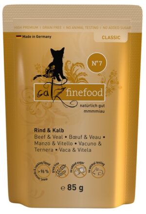 Catz Finefood Classic N.07 Wołowina i cielęcina saszetka 85g karma dla kota