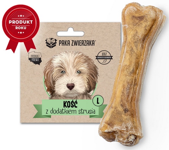 Paka Zwierzaka Kość z dodatkiem strusia L 13,5cm karma dla psa - obrazek 2