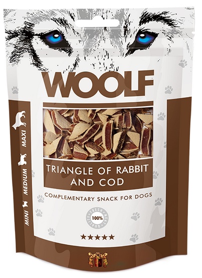 Woolf Rabbit & COD Triangle 100g karma dla psa - obrazek 2