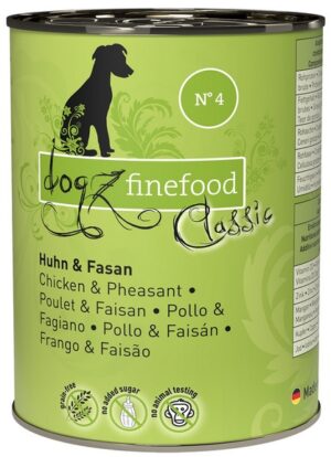 Dogz Finefood Classic N.04 Kurczak i bażant puszka 400g karma dla psa
