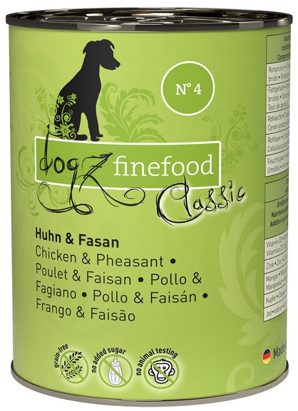 Dogz Finefood Classic N.04 Kurczak i bażant puszka 400g karma dla psa