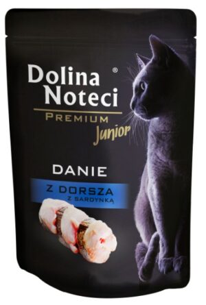 Dolina Noteci Premium Kot Junior Danie z dorsza i sardynki saszetka 85g karma dla kota