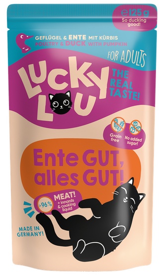 Lucky Lou Lifestage Adult Drób i kaczka saszetka 125g karma dla kota - obrazek 2
