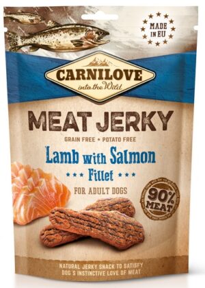 Carnilove Dog Jerky Lamb & Salmon Fillet - jagnięcina i filet z łososia 100g karma dla psa