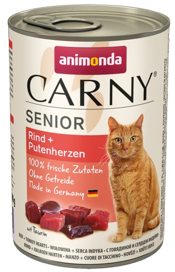 Animonda Carny Senior Wołowina + Serca Indyka puszka 400g karma dla kota