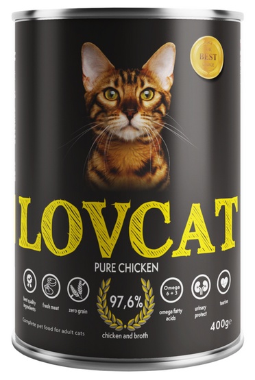 Lovcat Pure Chicken puszka 400g karma dla kota - obrazek 2