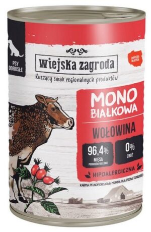 Wiejska Zagroda Monobiałkowa Wołowina puszka 400g karma dla psa