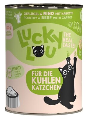 Lucky Lou Lifestage Kitten Drób i wołowina puszka 400g karma dla kota