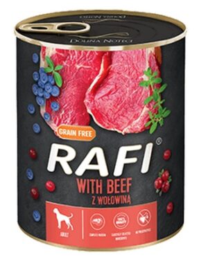 Rafi Pies Wołowina puszka 800g karma dla psa