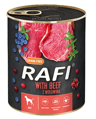 Rafi Pies Wołowina puszka 800g karma dla psa