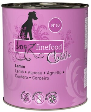 Dogz Finefood Classic N.10 Jagnięcina puszka 800g karma dla psa