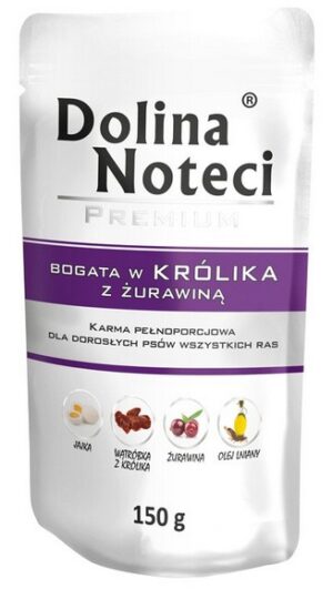 Dolina Noteci Premium Pies Królik i żurawina saszetka 150g karma dla psa