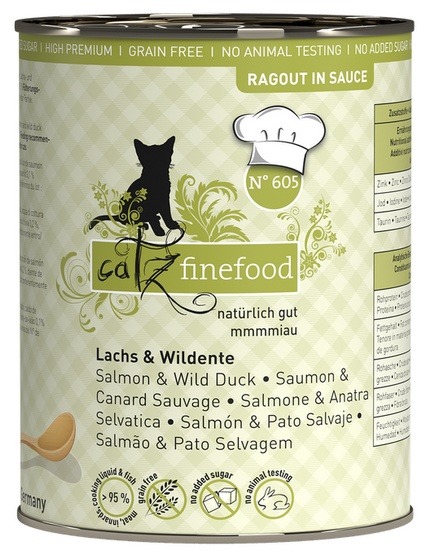 Catz Finefood Ragout N.605 Łosoś i Dzika Kaczka puszka 380g karma dla kota