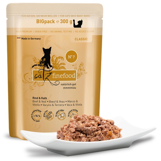 Catz Finefood Classic N.07 Wołowina i cielęcina saszetka 300g karma dla kota - obrazek 2