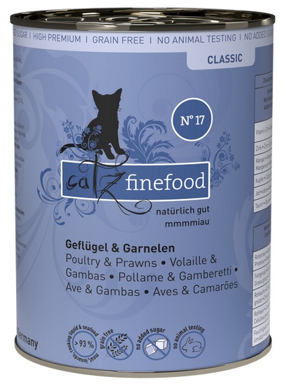 Catz Finefood Classic N.17 Drób i Krewetki puszka 400g karma dla kota