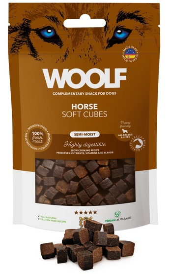 Woolf Soft Cubes Monoprotein Horse 100g karma dla psa