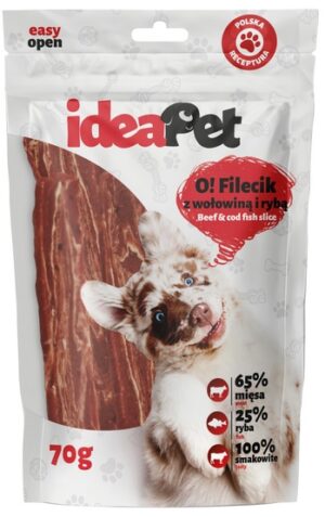 IdeaPet O! Fileciki z wołowiną i rybą 70g karma dla psa