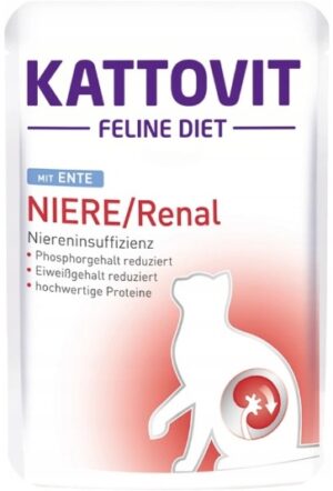 Kattovit Feline Diet Niere/Renal kaczka saszetka 85g karma dla kota