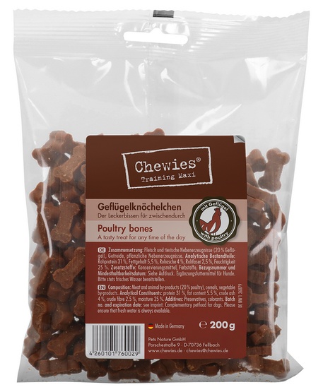 Chewies Goodies (Training) Kosteczki Maxi Drób 200g karma dla psa - obrazek 4