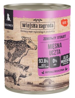 Wiejska Zagroda Mięsna uczta Puppy puszka 800g karma dla psa