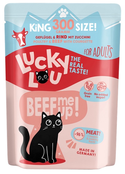Lucky Lou Lifestage Adult Drób i wołowina saszetka 300g karma dla kota - obrazek 2