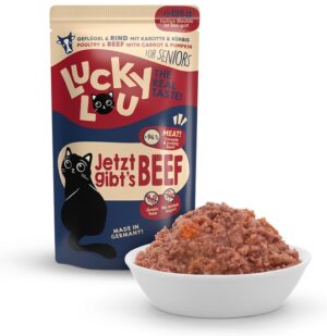 Lucky Lou Lifestage Senior Drób i wołowina saszetka 125g karma dla kota