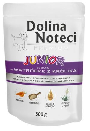 Dolina Noteci Premium Pies Junior Wątróbka z królika saszetka 300g karma dla psa