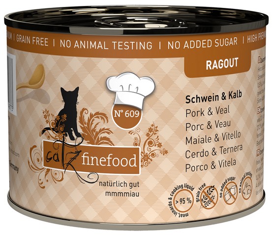 Catz Finefood Ragout N.609 Wieprzowina i Cielęcina puszka 190g karma dla kota