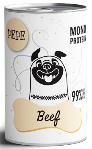 Paka Zwierzaka PEPE Beef (wołowina) puszka 400g karma dla psa